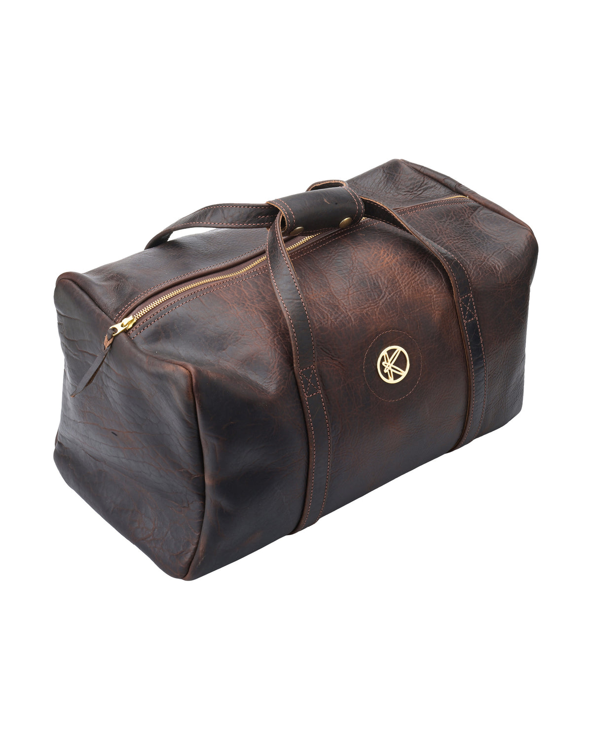 Andromeda Duffle in Bison Brown, front view