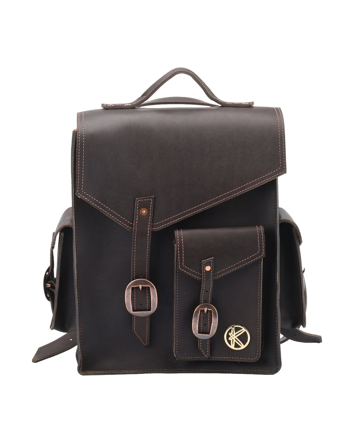 Black Forest Backpack in Chocolate Brown, front view