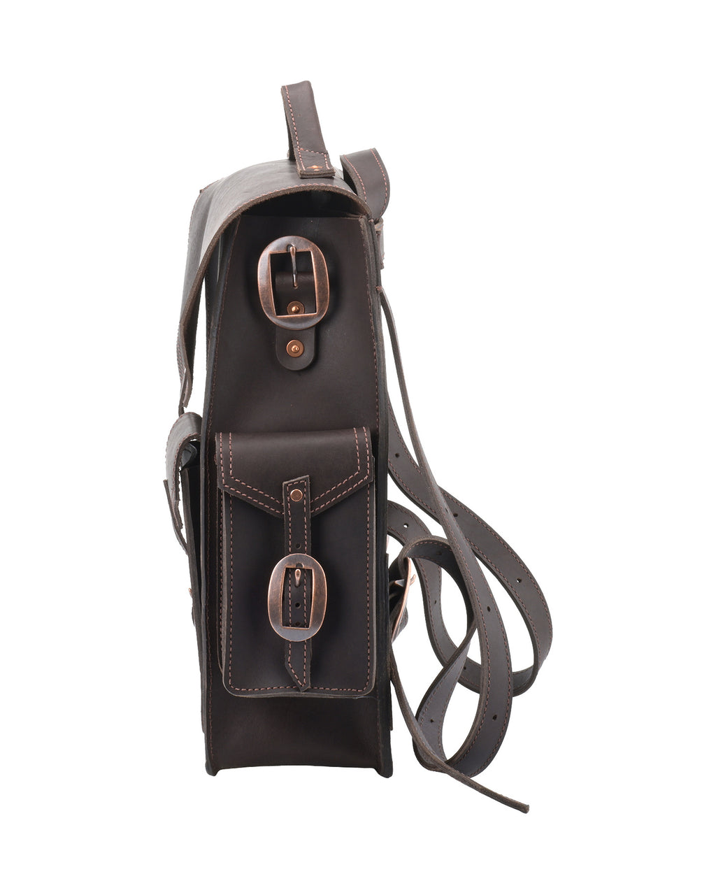Black Forest Backpack in Chocolate Brown, side view