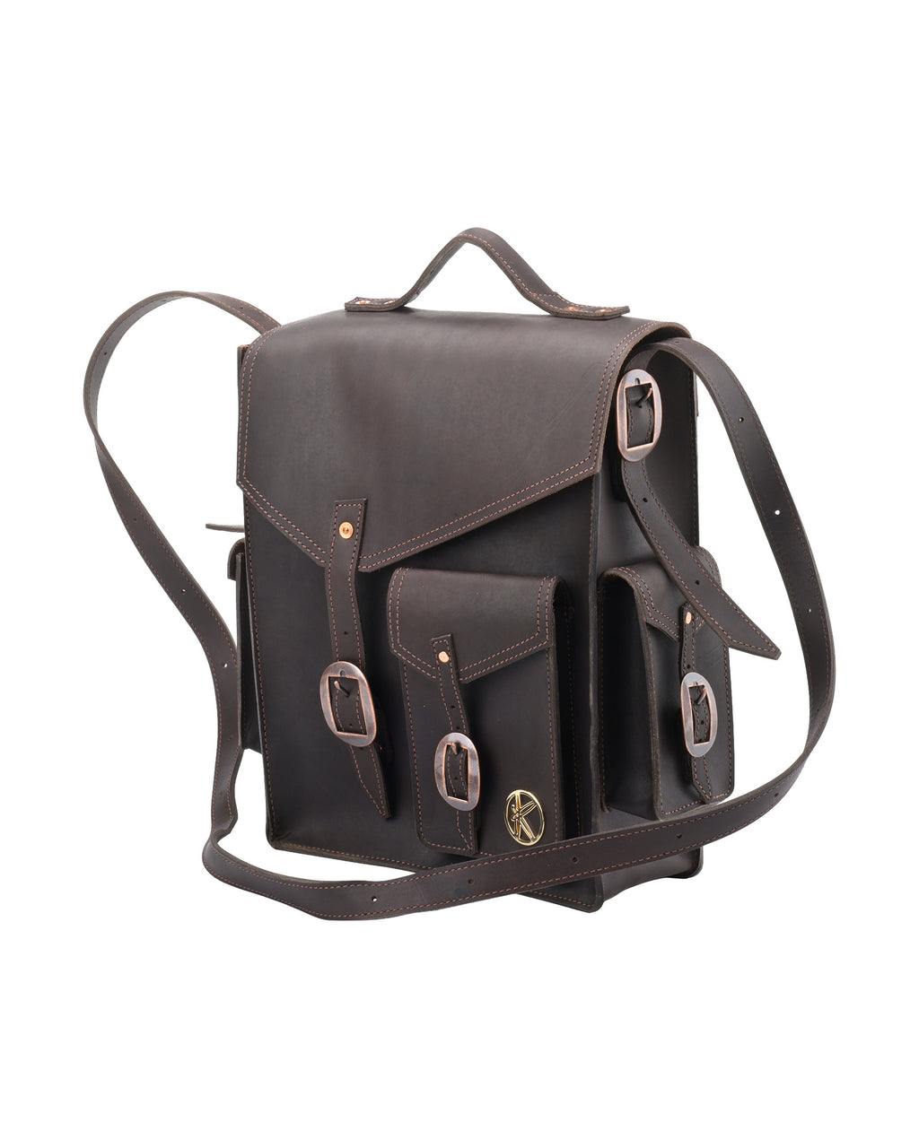 Black Forest Backpack worn as a shoulder bag, front view