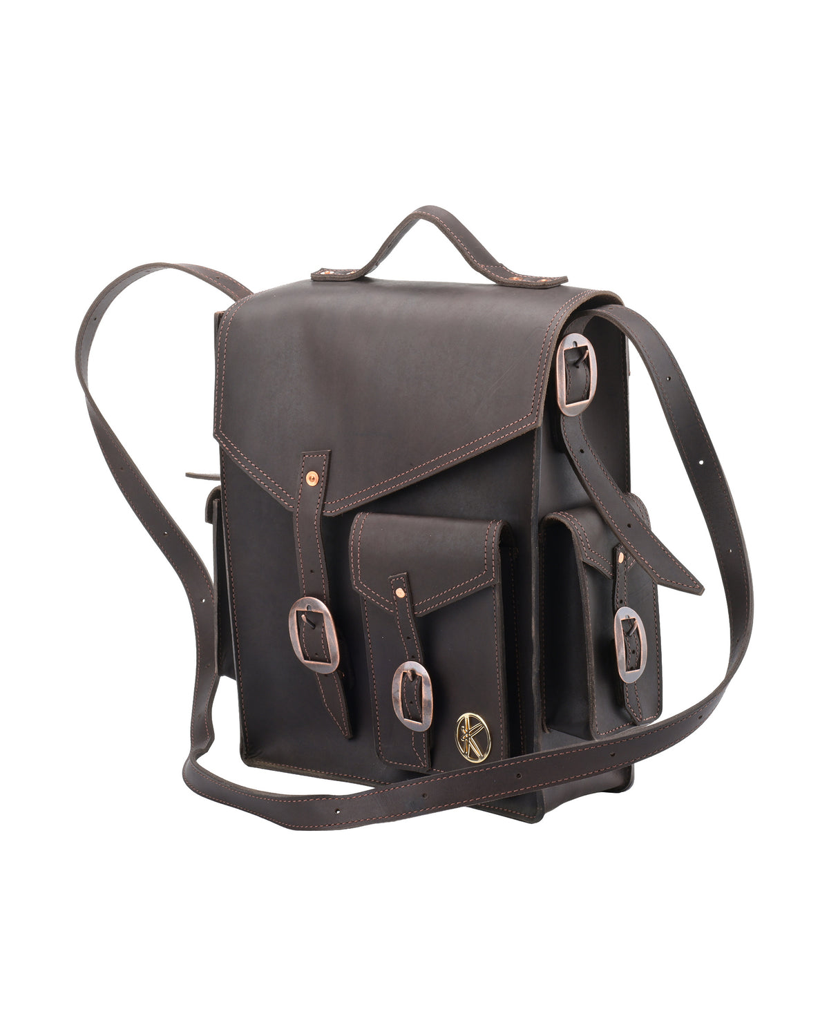 Black Forest Backpack worn as a shoulder bag, front view