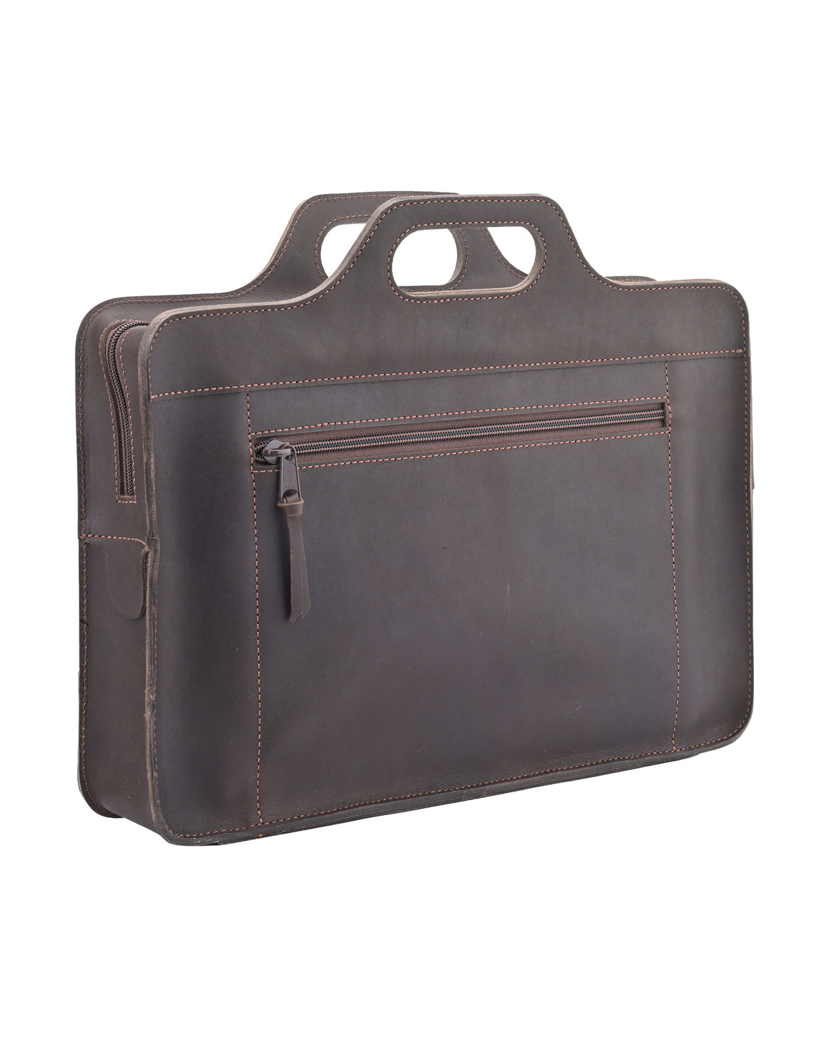 Bornheim Briefcase in Chocolate Brown, back view