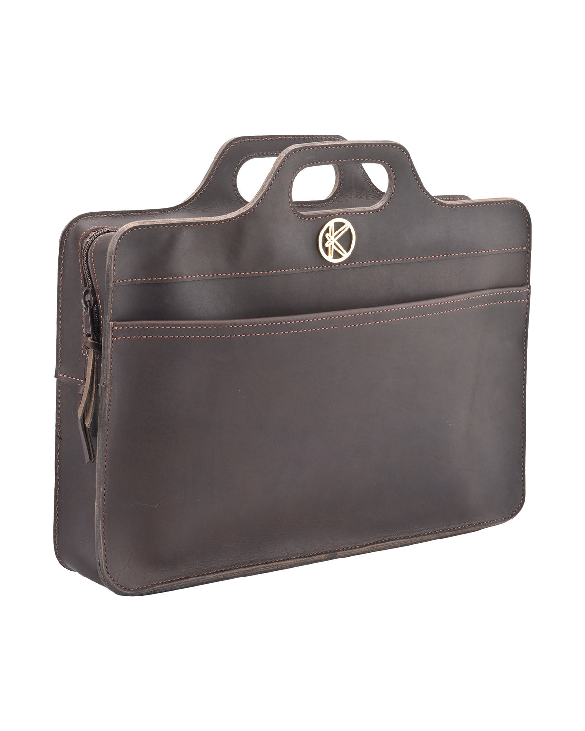 Bornheim Briefcase in Chocolate Brown, front view
