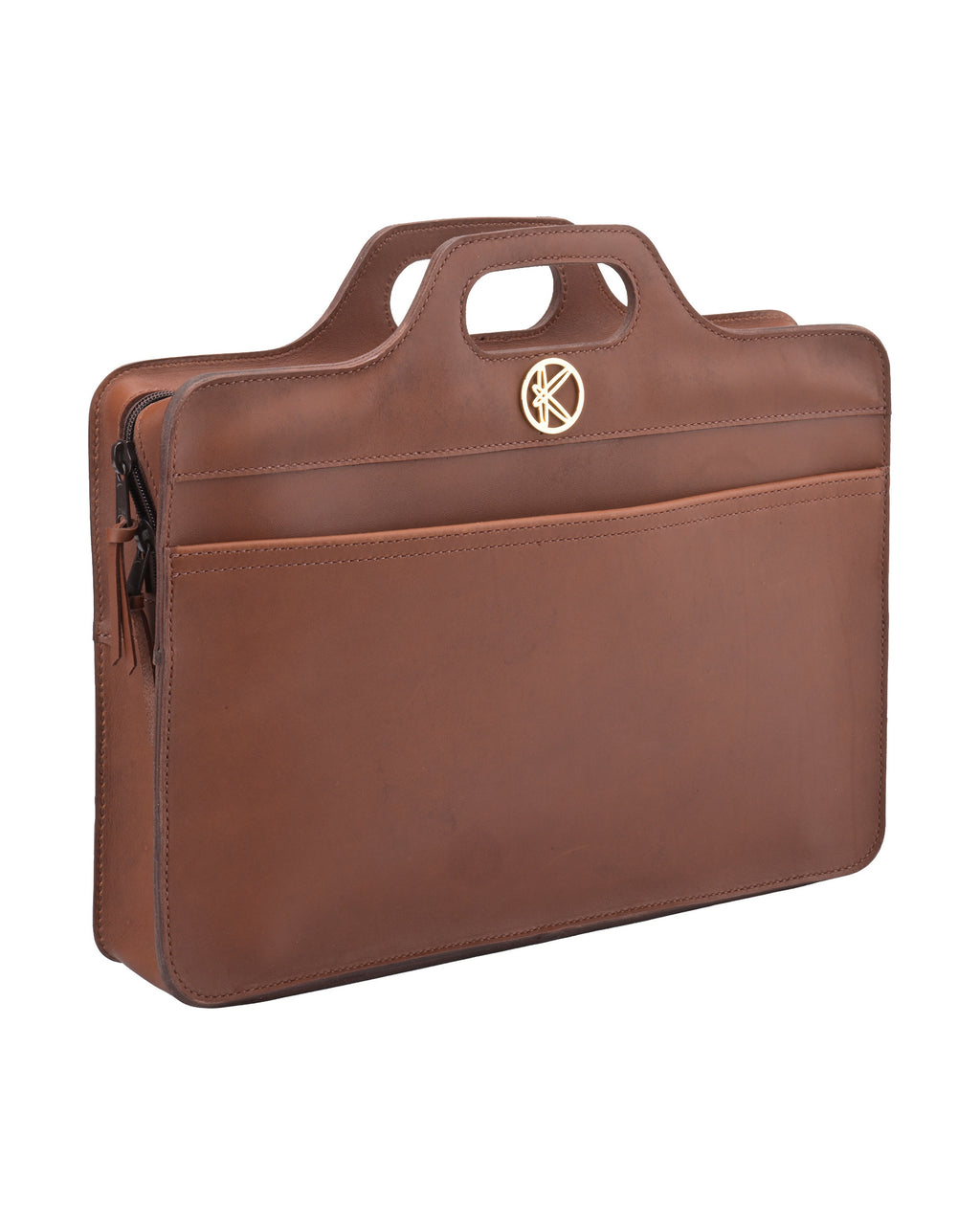 Bornheim Briefcase in Golden Burgundy, front view