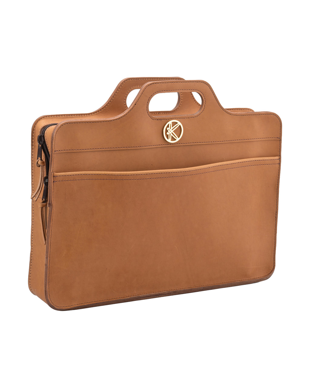 Bornheim Briefcase in Tan, front view