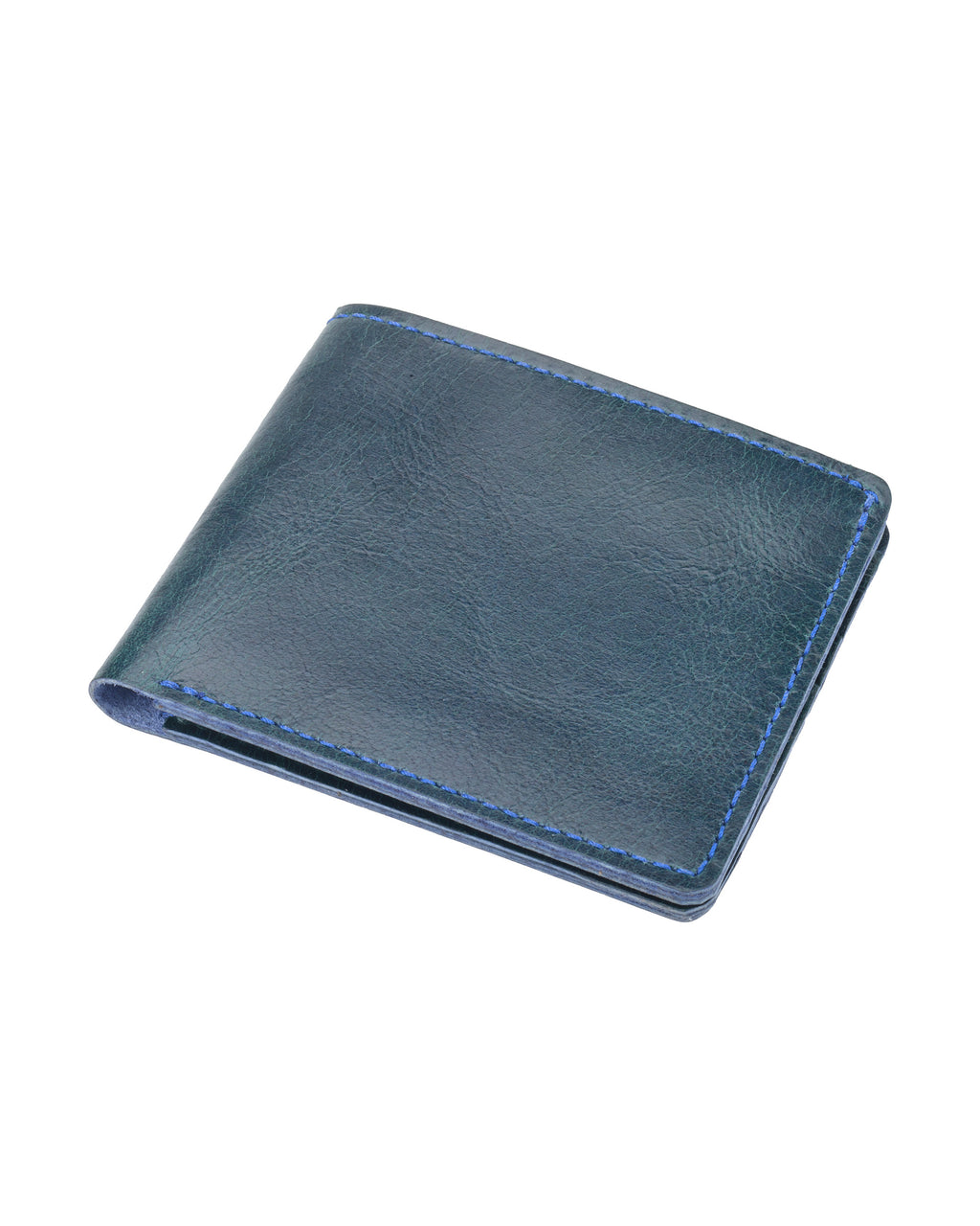 Cyprian Wallet in Apatite Blue, front view
