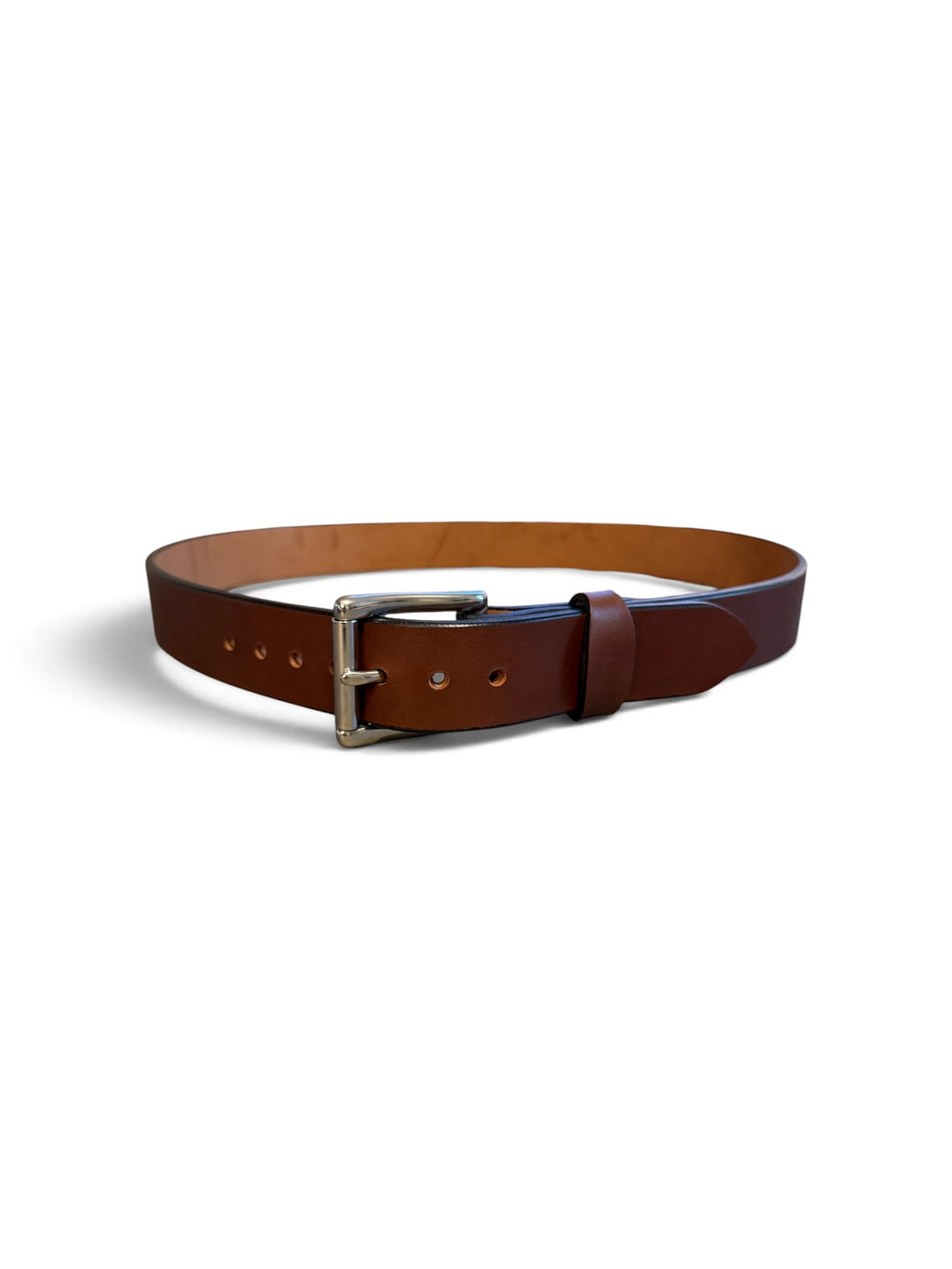 Helios Belt in brown with chrome metal buckle