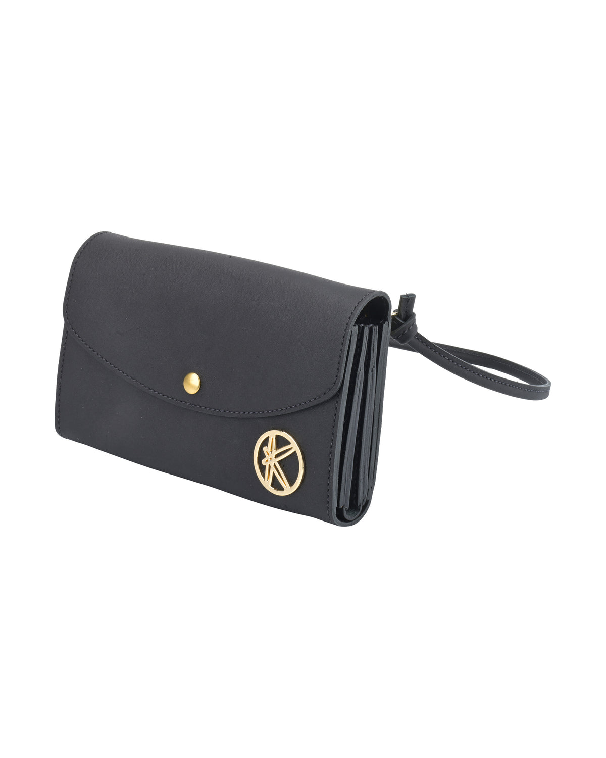 Stella Nova Cross Body Purse in Black, front angle view